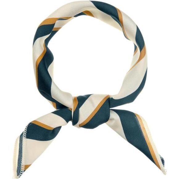 Small Stripe Print Square Neck Wrap Scarves 05 - Picture 1 of 5